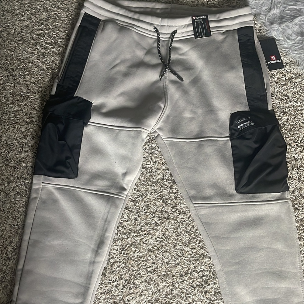 South Pole Gray Fleece Joggers with Black Accents - Picture 2 of 13